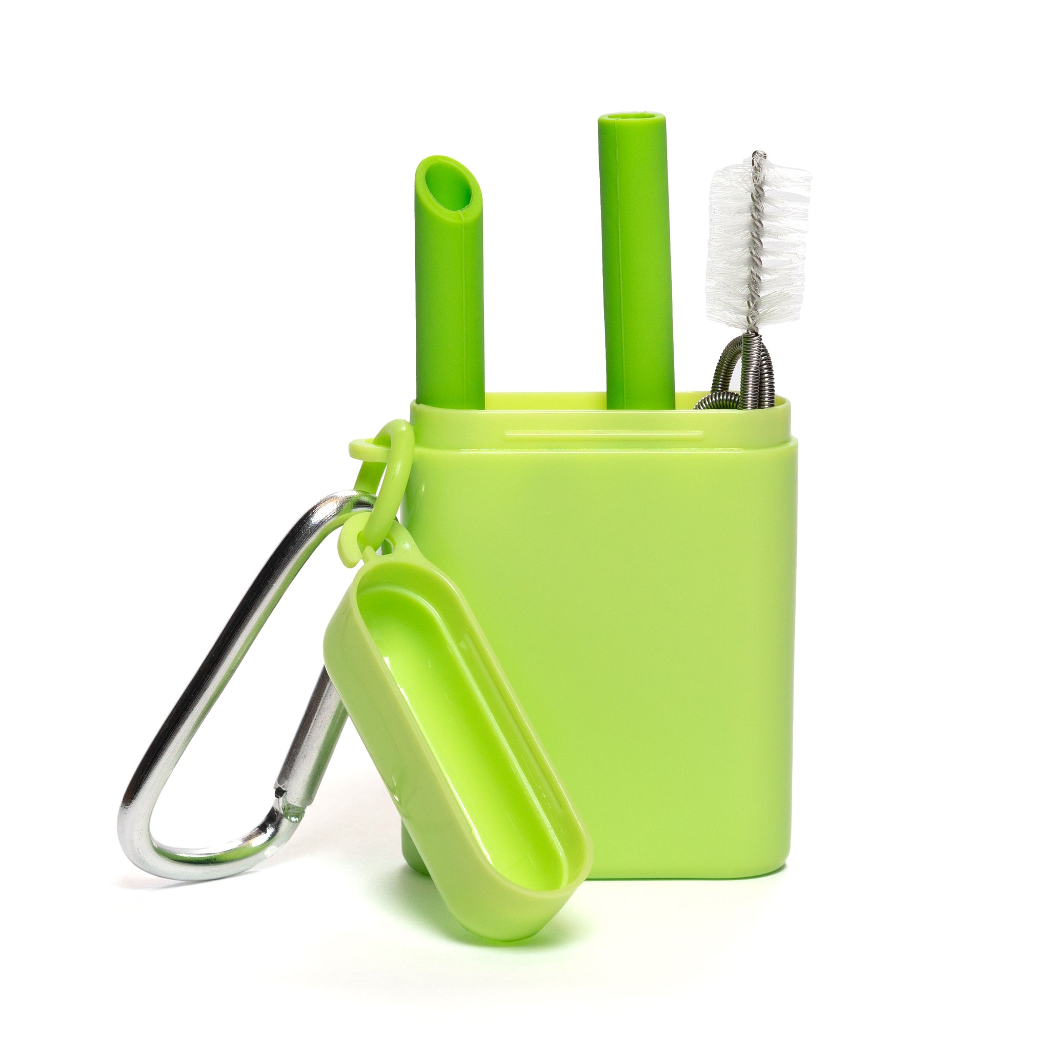 Reusable Food Grade Silicone Straw With Pp Luxury Carrying Case And  Cleaning Brush Outdoor Portable Foldable Drinking Straw
