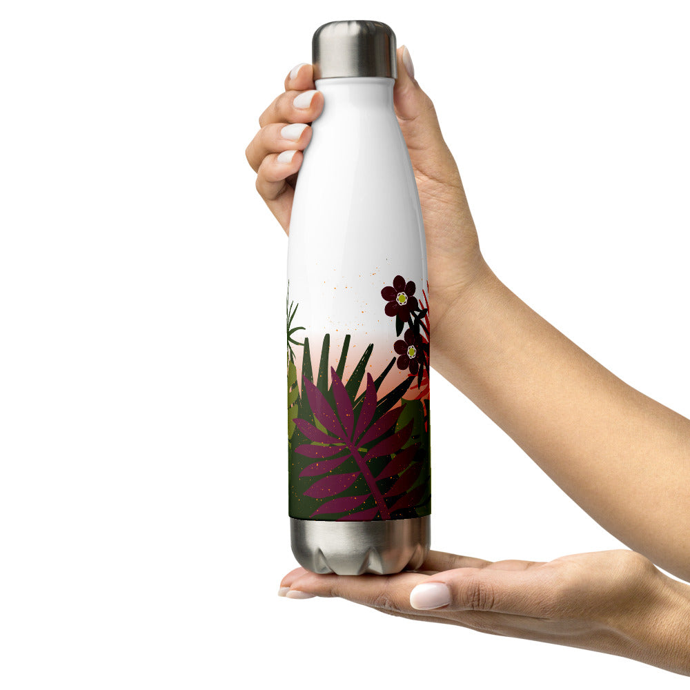 Stainless Steel Water Bottle - Peruvian Jungle &amp; Passion Flower