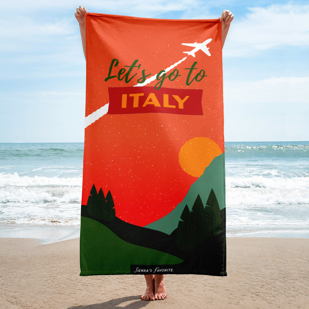Beach Towel - Let&amp;#39;s Go to Italy - Rolling Hills &amp; Dolomites (30 x 60 in)