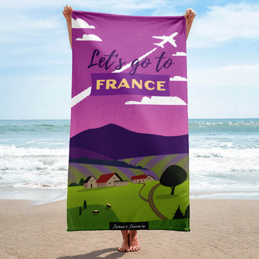 Beach Towel - Let&amp;#39;s Go to France - Lavender Fields (30 x 60 in)